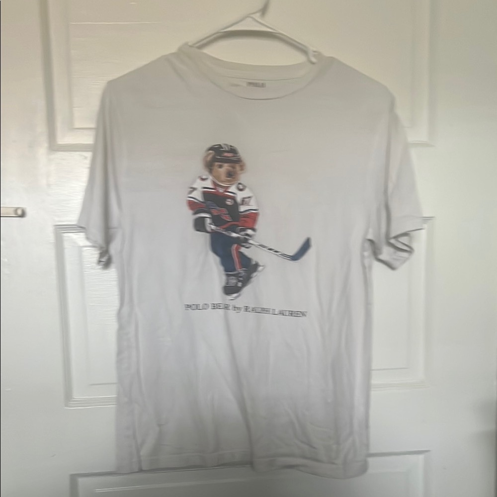 Ralph Lauren White Short Sleeve Tee with Playful Design